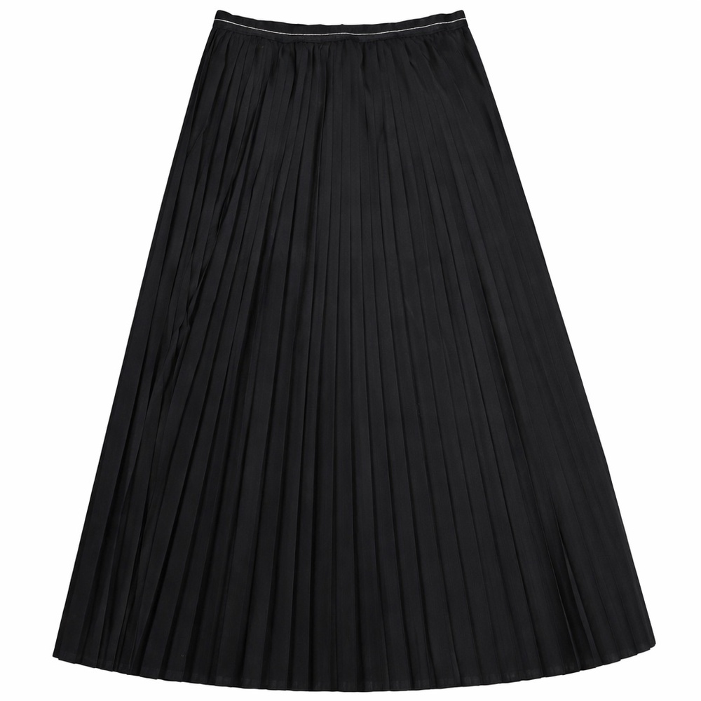 Aerie Black Pleated Maxi Skirt Size Medium NWT 37” Length